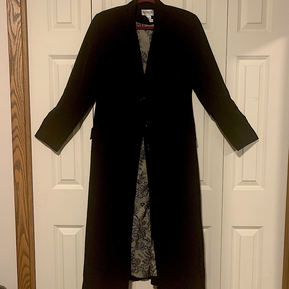 Ladies full length black maxi dress jacket.